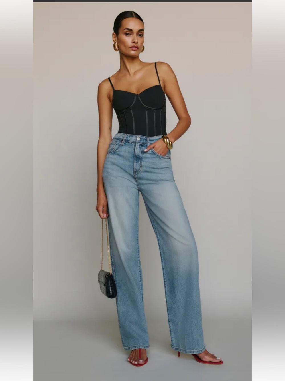 Reformation Light Blue Straight Leg Jeans